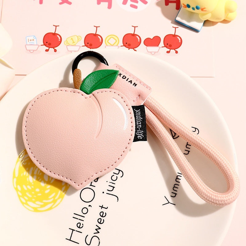 Cute Fruit Leather Keyring | Peach, Lemon & Cherry