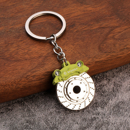 Brake Disc & Caliper Alloy Keychain | Miniature Car Part Charm | 6 Colours