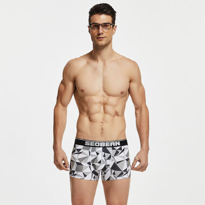 Men's Geometric Print Breathable Boxer Shorts
