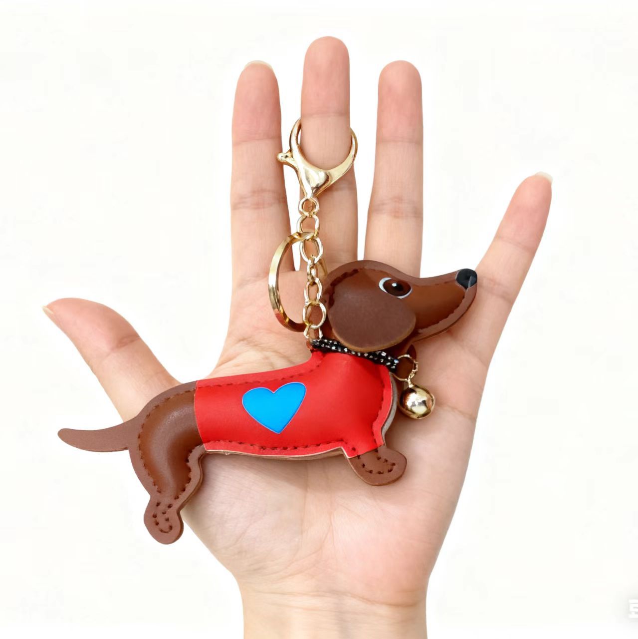 PU Leather Dachshund Bag Keychain | Mini Pouch Charm | 5 Colours