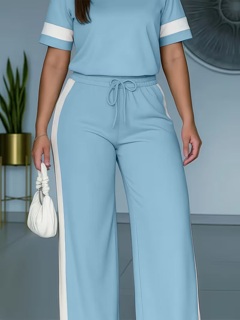 Women's Colour-Block Two-Piece Casual Set