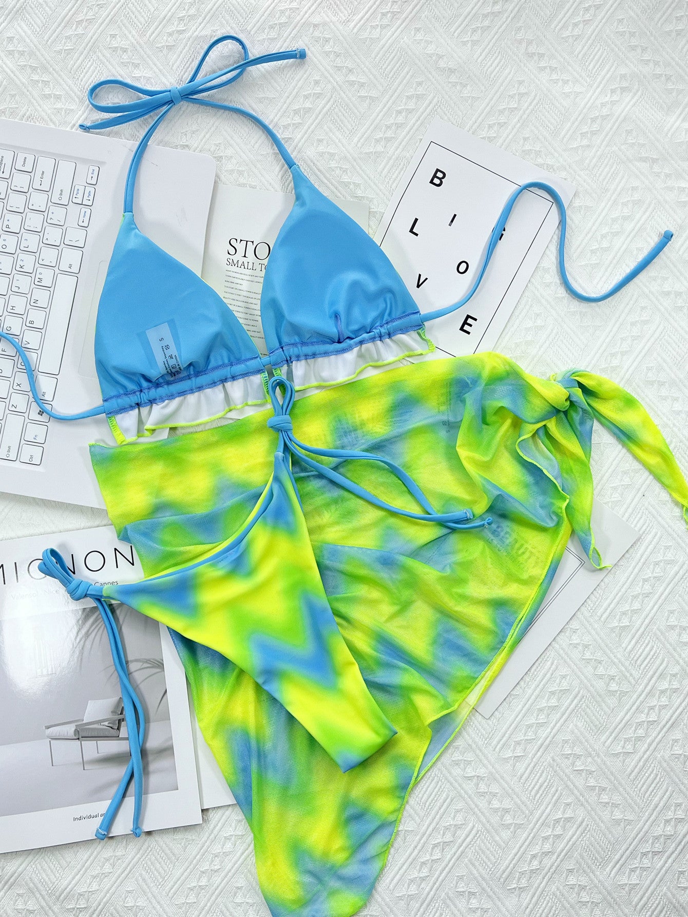 Women's Tie-Dye Bikini Set with Skirt | 3-Piece Swimwear