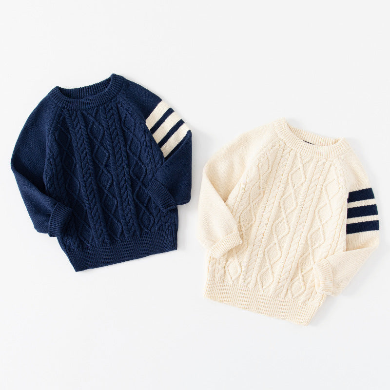 Boys Thickened Cotton Solid Colour Pullover Sweatshirt