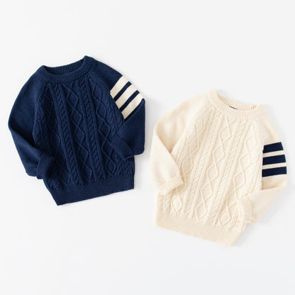 Boys Thickened Cotton Solid Colour Pullover Sweatshirt