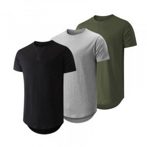 Men's Printed Mesh Cotton Blend T-Shirt - Loose Fit Crew Neck 14 Colours S-3XL