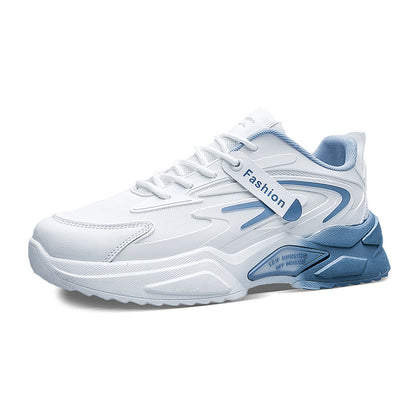 Breathable Mesh Running Trainers - Flat Rubber Sole Lace-Up Sports Shoes