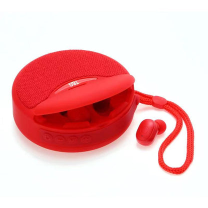 Portable Bluetooth Speaker with Earbuds Charging Case | FM Radio & TF Card