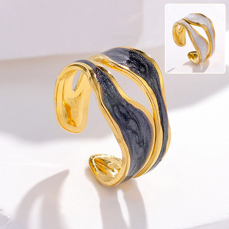 Women's Electroplated Stainless Steel Adjustable Ring | 3 Colours