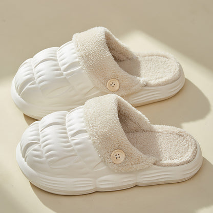 Unisex Faux Fur Lined EVA Slippers | Warm Non-Slip Indoor Shoes