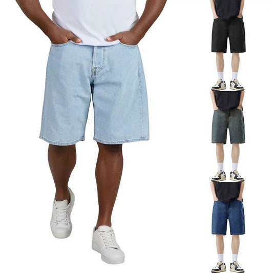 Men's Denim Shorts | Loose Fit Straight Leg Hip-Hop Style S-4XL