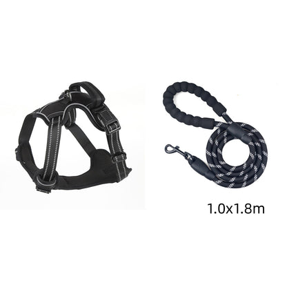 No-Pull Dog Harness – Breathable Reflective Vest | Sizes S–XL | Black, Orange & Red