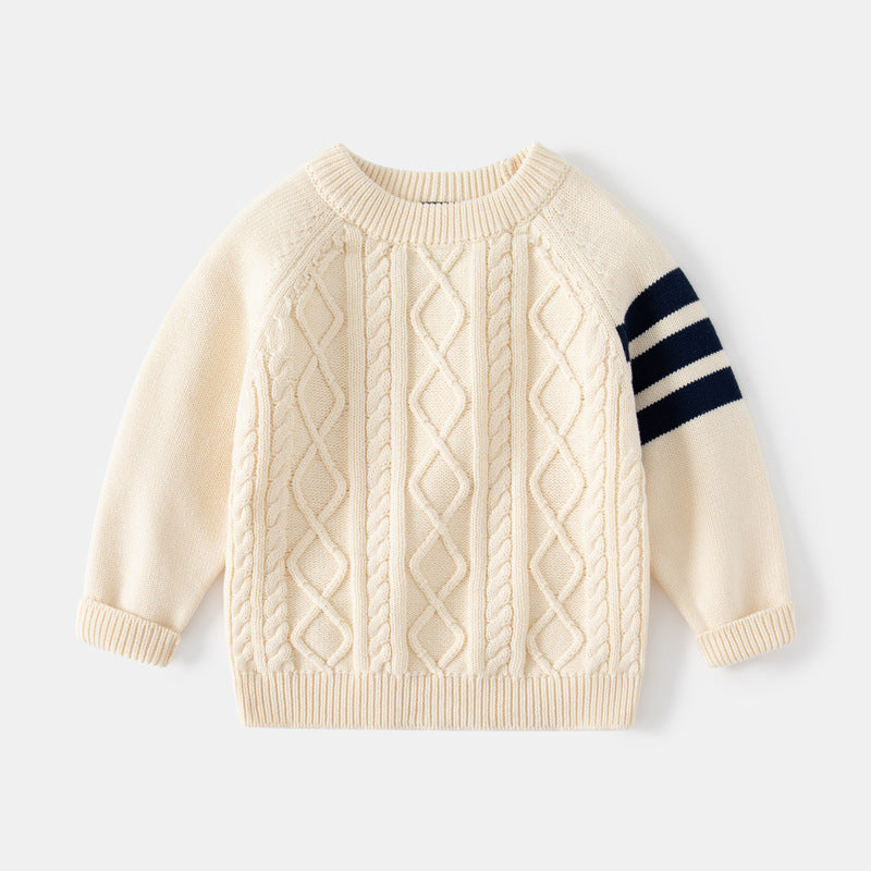 Boys Thickened Cotton Solid Colour Pullover Sweatshirt