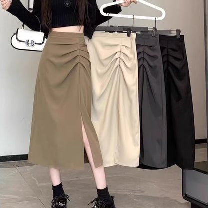 Women's High-Waisted Bodycon Midi Skirt | Split Detail | XS–5XL