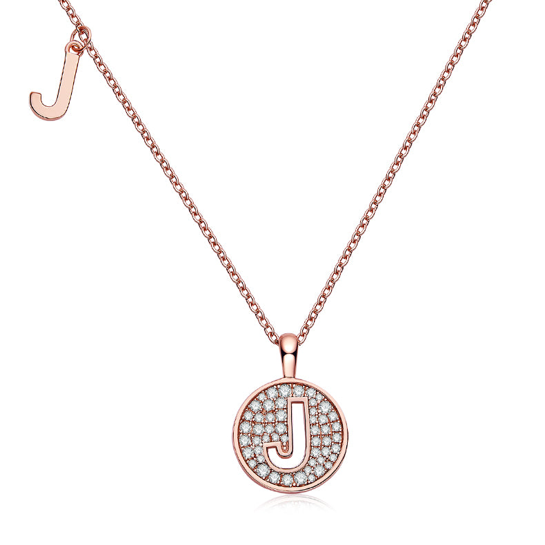 S925 Silver Moissanite Initial J Pendant Necklace