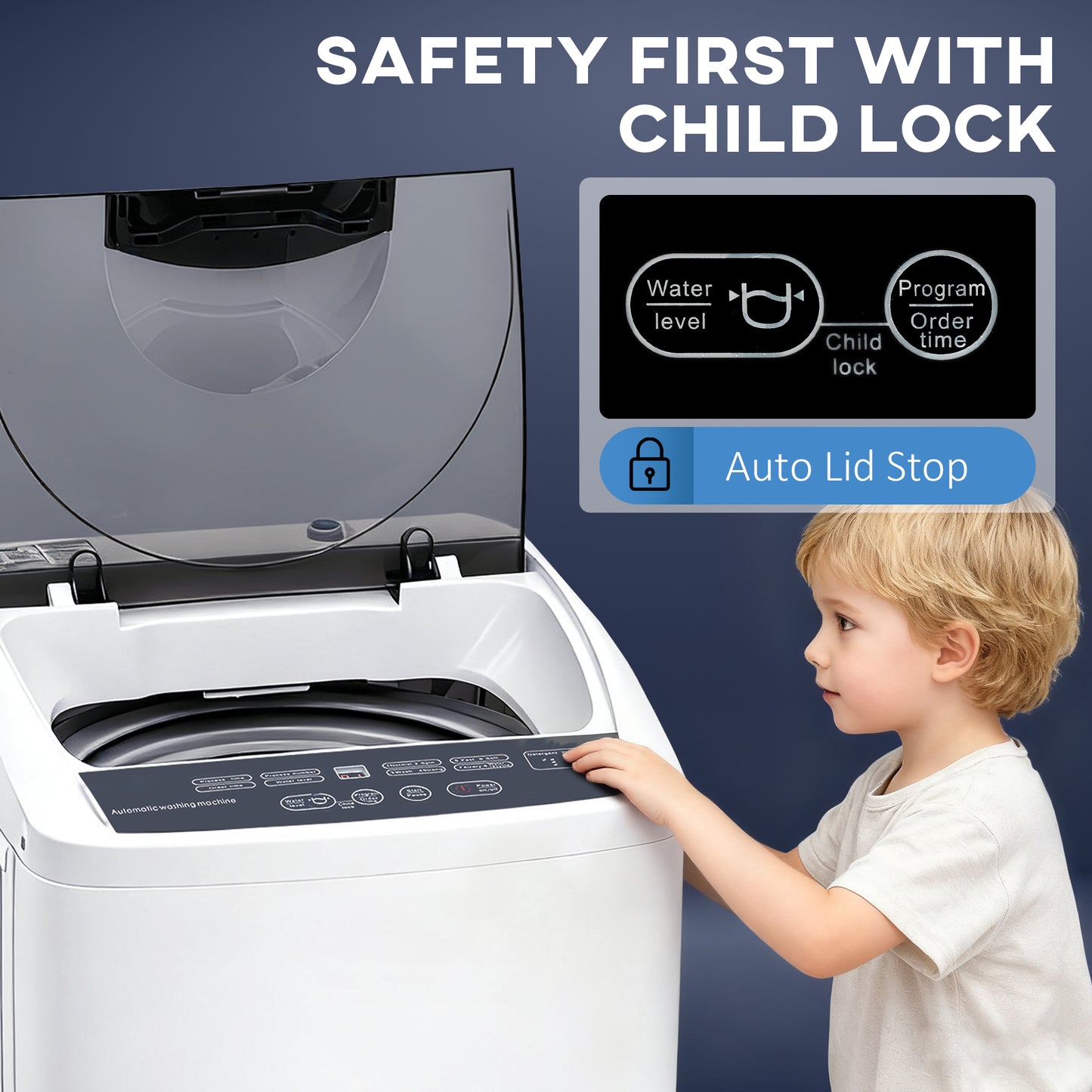 Compact Portable Washing Machine – Fully Automatic, 8 Programs, 4.5kg