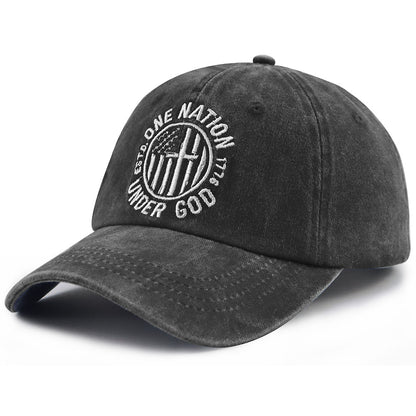 One Nation Under God Embroidered Baseball Cap | Adjustable Unisex Cotton Hat