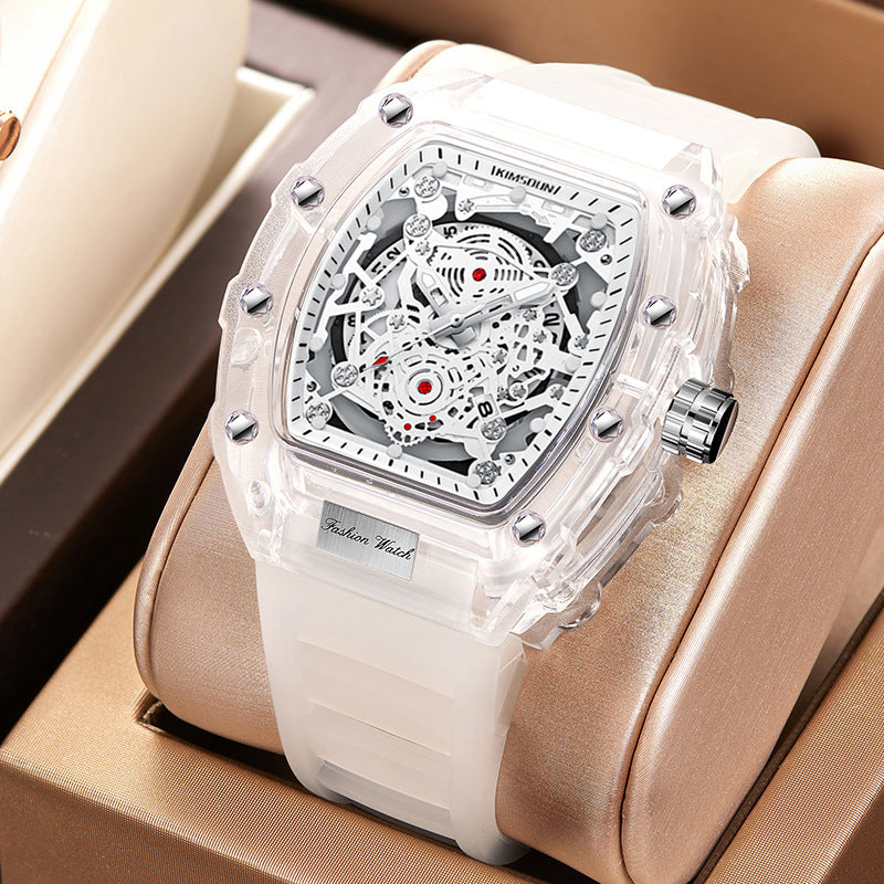 Men's Transparent Quartz Watch | 6 Colours | Matching Dial & Strap