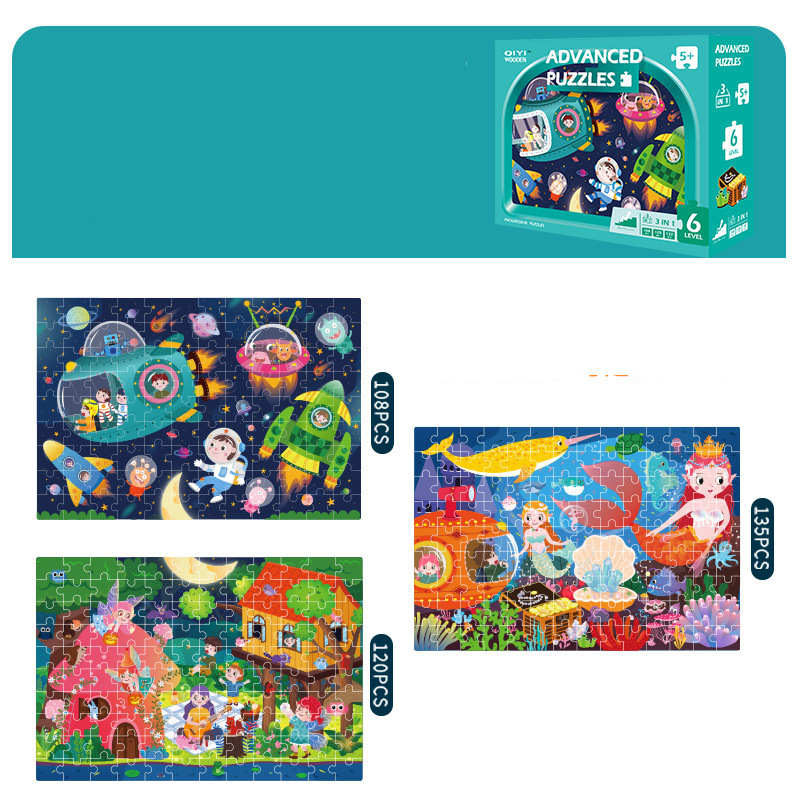 Wooden Jigsaw Puzzle Staged Learning Series 7 Designs Kids - JParker Collections