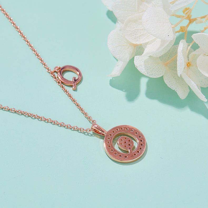 Moissanite Letter Q Necklace | Platinum-Plated S925 Silver | GRA Certified