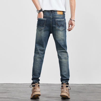 Men's Straight Leg Jeans – Retro Blue Denim, Waist Sizes 28–38