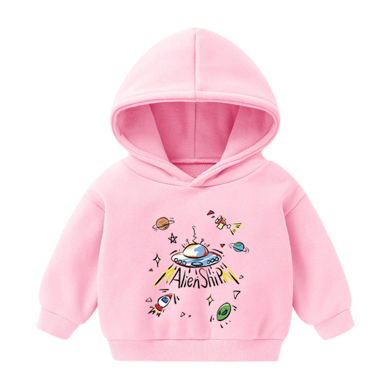 Kids Hooded Fleece Pullover Sweater – Unisex Long-Sleeve Top