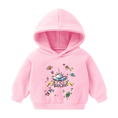 Kids Hooded Fleece Pullover Sweater – Unisex Long-Sleeve Top
