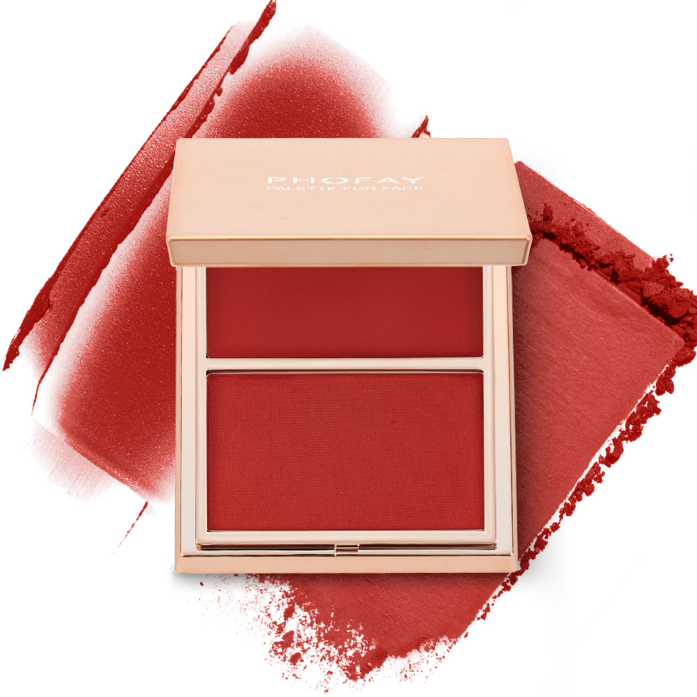 Cream & Powder Blush Duo - Buildable Natural Finish