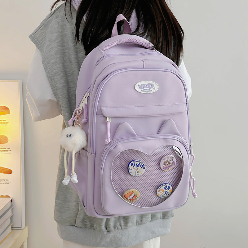 Girls Large Capacity Primary School Backpack – Nylon, 5 Colours