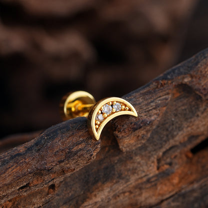 Micro-Set Zircon Ear Cuff | Minimalist Stainless Steel Single Ear Stud