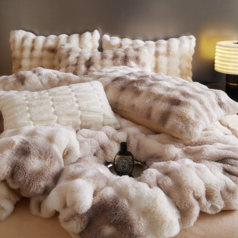 Fur Velvet Four-Piece Bedding Set | Premium Twill Weave