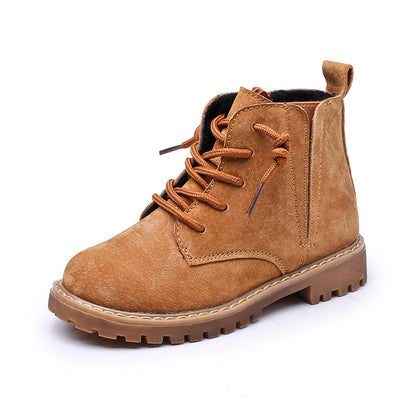 Children's Fleece-Lined Martin Boots – Sheepskin Upper, Totem Design | Unisex | EU 21–37