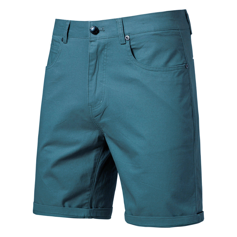 Men's Cotton Slim-Fit Cropped Trousers | Straight Leg Waist 30-38"