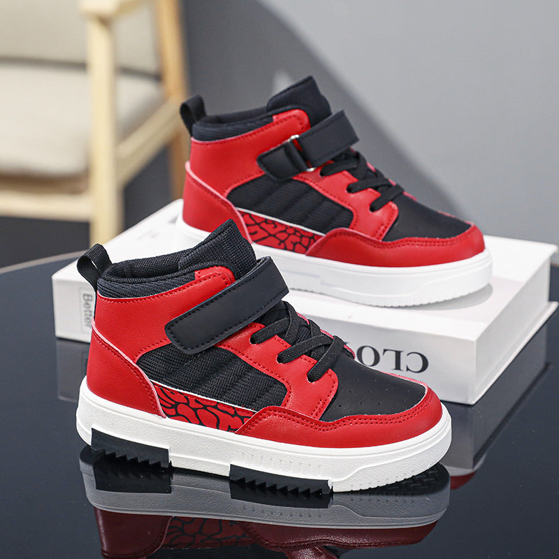 Children's High-Top Velcro Sneakers | Synthetic Leather | EU 28-38