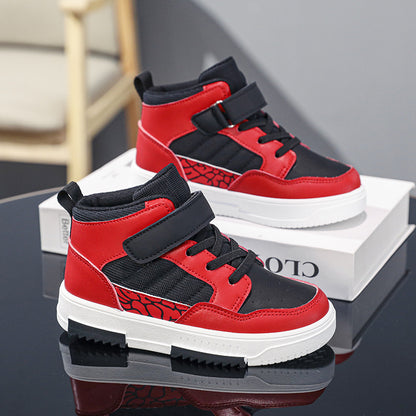 Children's High-Top Velcro Sneakers | Synthetic Leather | EU 28-38