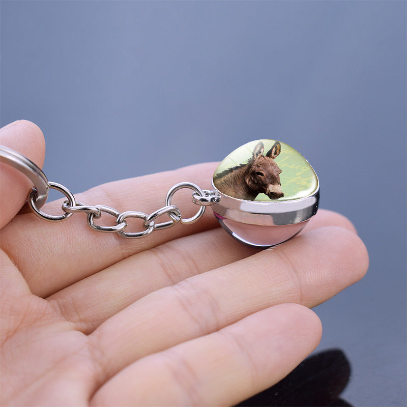 Animal Glass Ball Keychain | Double-Sided Design | 23 Animals