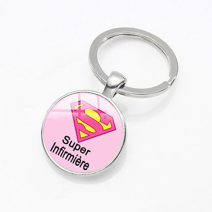 Round Glass Dome Sentiment Keychain | 13 Designs