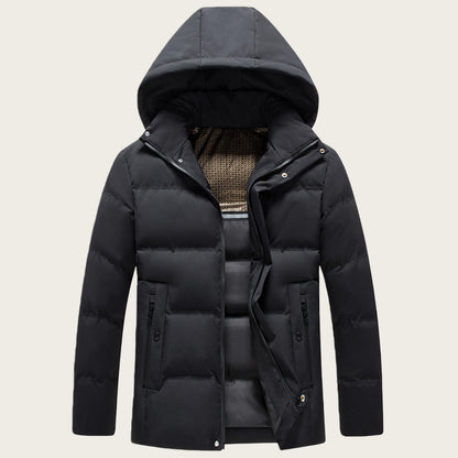 Men's Hooded Padded Jacket - Extra-Thick Winter Coat with Detachable Hood