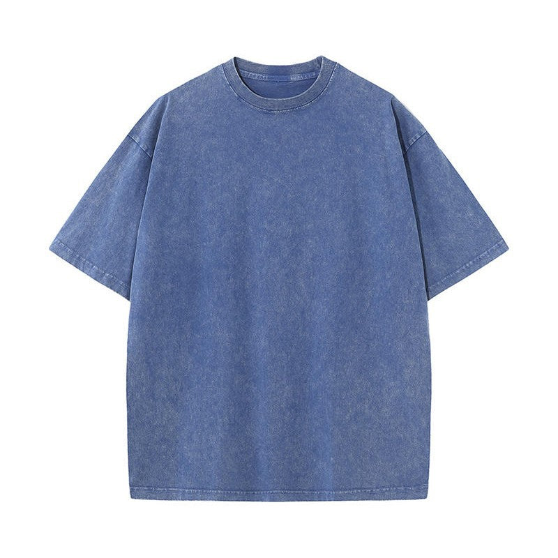 Men's Acid Wash Batik Crewneck T-Shirt | Drop Shoulder