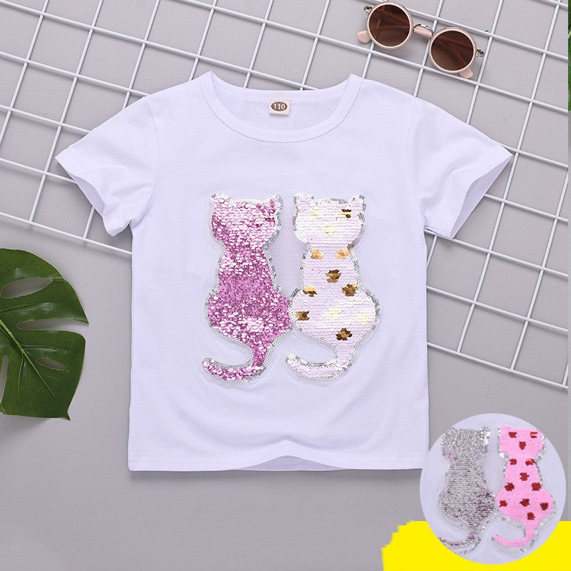 Kids Colour-Changing Short Sleeve T-Shirt – Heat Reactive Glitter Print