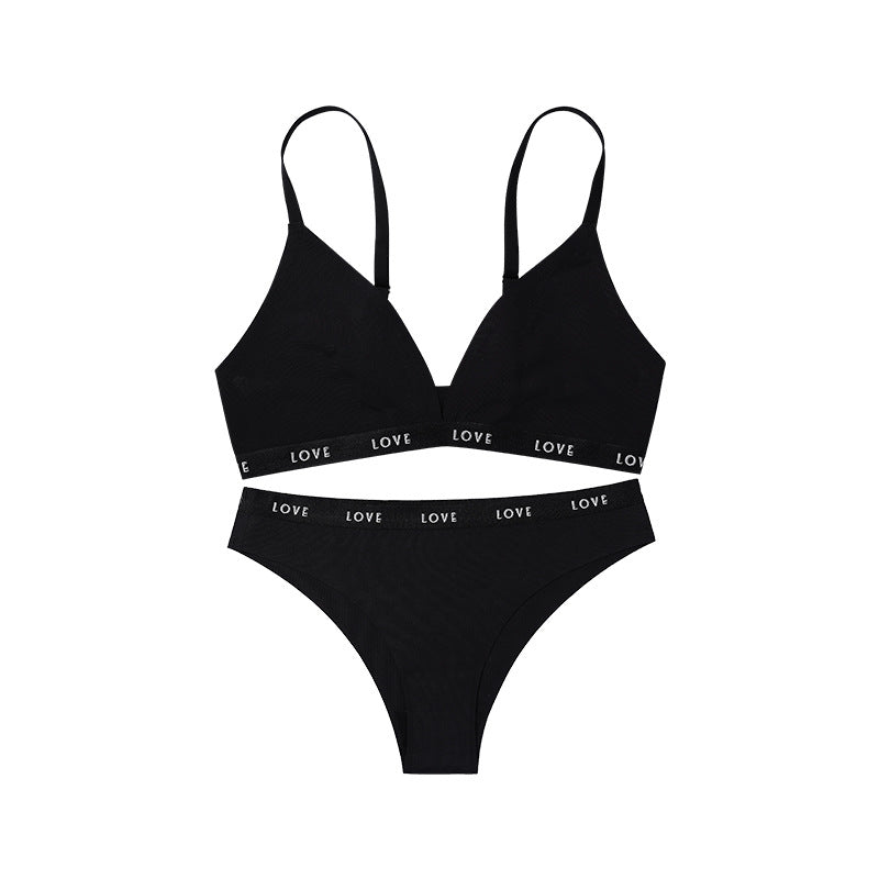 Seamless Ice Silk Wire-Free Sports Bra and Shorts Set | Black | S-XL
