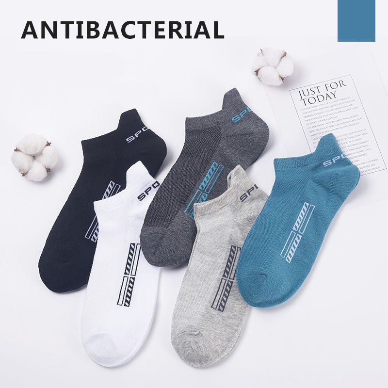 Men's Cotton Ankle Socks – Breathable Mesh Low-Cut Sports Socks