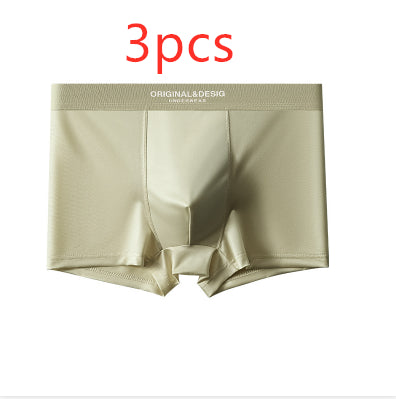 Men's Satin Nylon Boxer Briefs – Breathable Mid-Waist 5 Colours