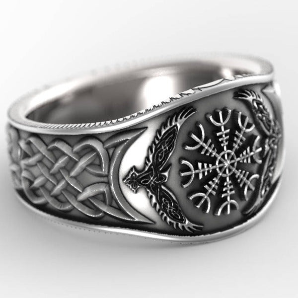 Men's Copper Viking Totem Ring – Norse Mythology Electroplated Band