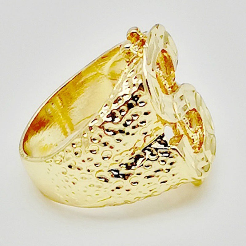 Men's Alloy Gold Dollar Sign Ring – Hip Hop Personalised Statement Band