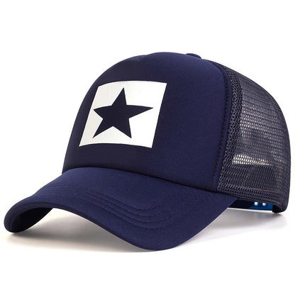 Five-Star Print Baseball Cap - Hip Hop Adjustable Unisex
