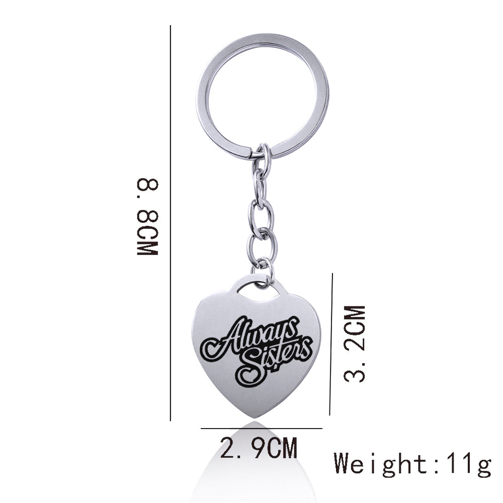 Heart Sisters & Best Friends Keychain | Stainless Steel | JP Collections