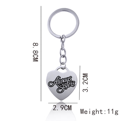 Heart Sisters & Best Friends Keychain | Stainless Steel | JP Collections