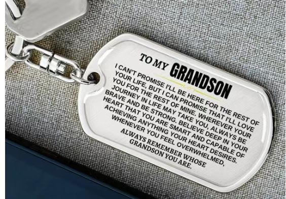 Family Sentiment Metal Keychain | Son, Daughter, Grandson Gift | JP Collections