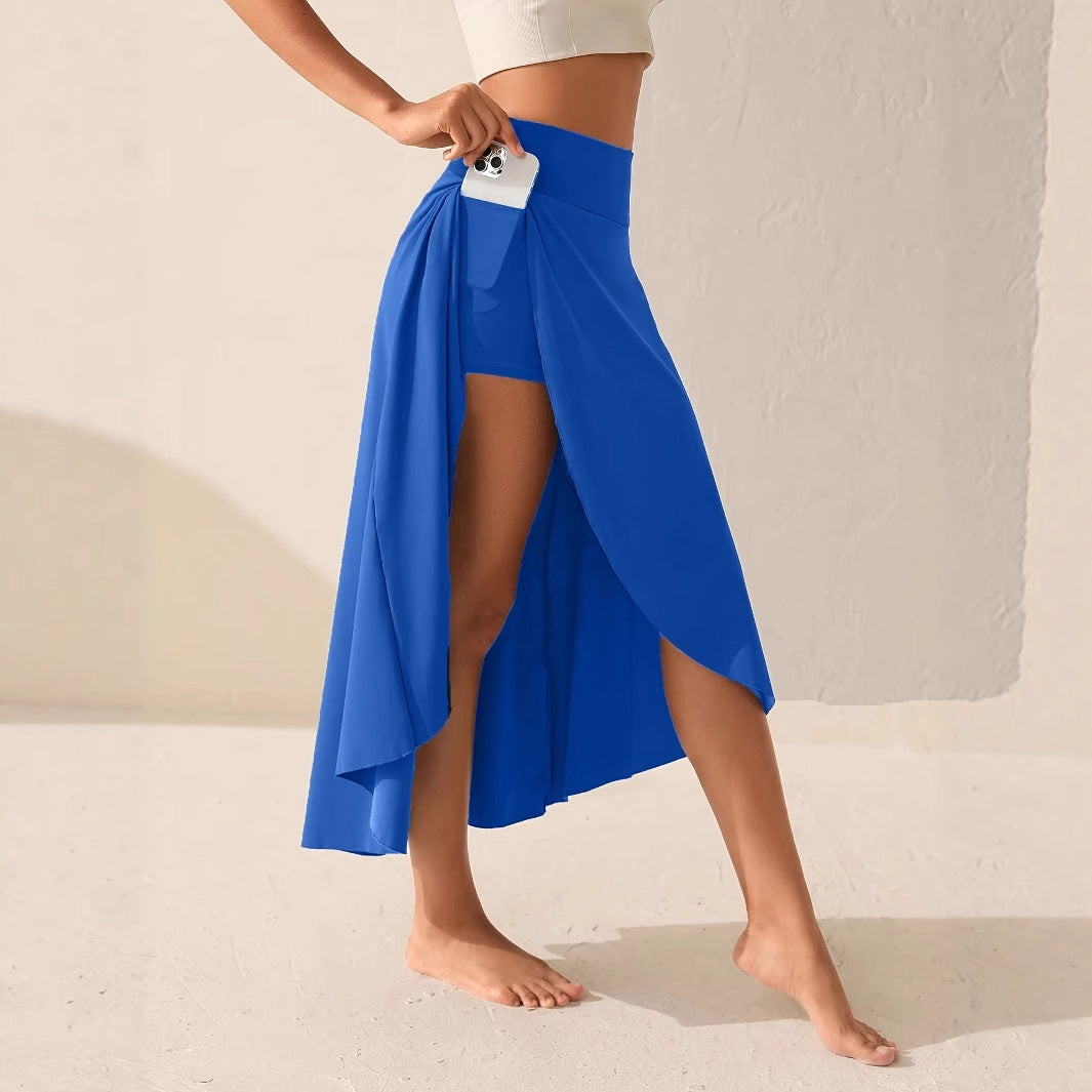 Women's Asymmetric Ruffle Trim Maxi Skirt