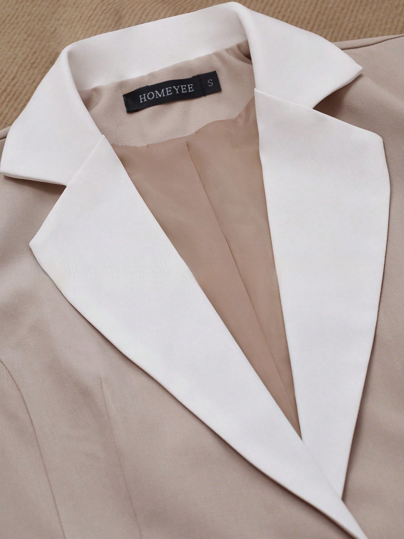 Women's Contrast Button Blazer – Elegant Workwear, Sizes L–4XL